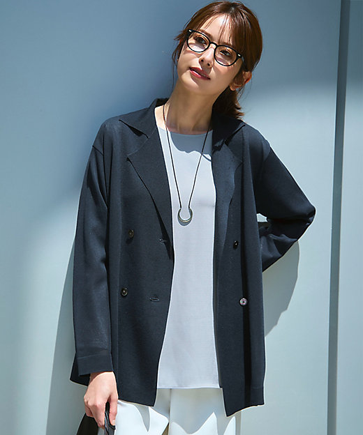 ファビアナフィリッピ ウール ダブルブレスト ニット ジャケット S