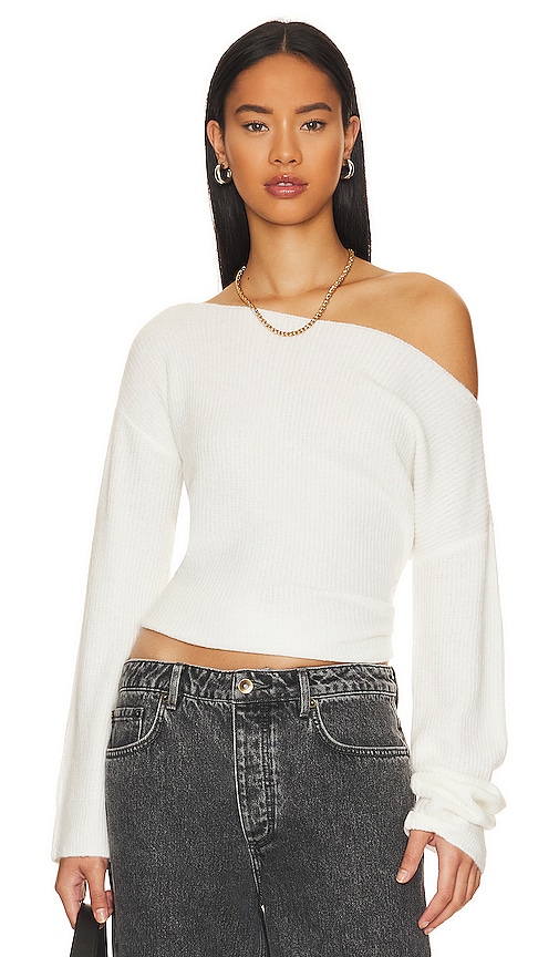 Lovers and Friends Alayah Off Shoulder Sweater in White | REVOLVE