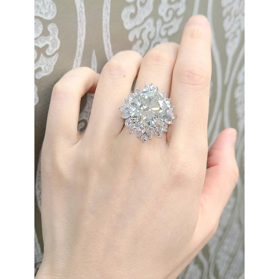 超大粒 ゴージャス 15ct 天然ダイヤモンド プラチナ リング 中宝鑑定書