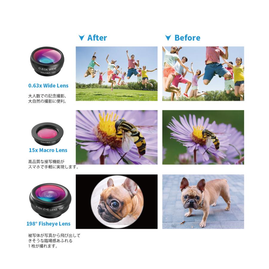 ActyGo スマホレンズ4点セット 高品質HD18X望遠付き ゴリラポッド付き