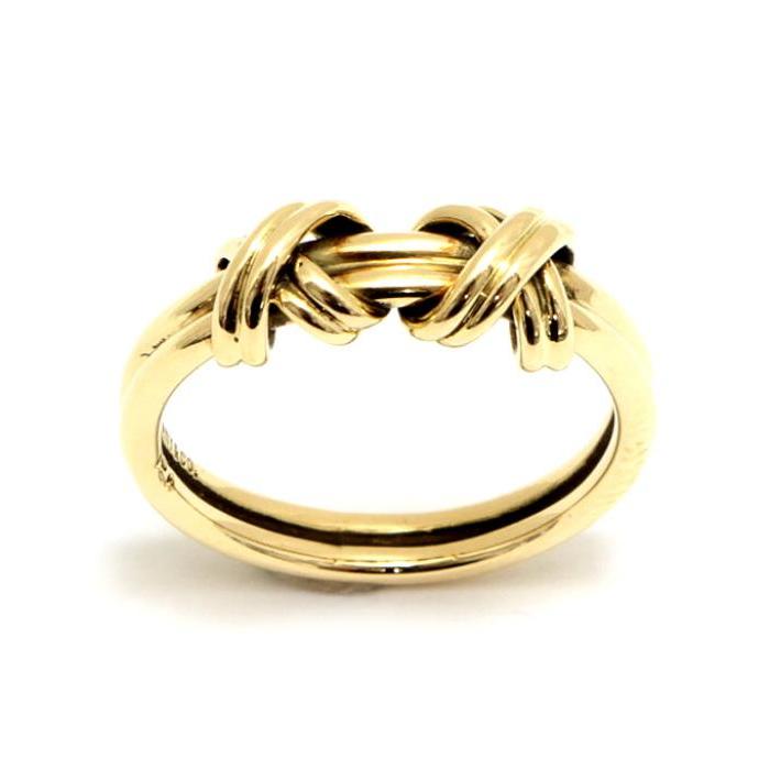 TIFFANY&Co.（ティファニー） 美品 ダブルシグネチャー リング K18YG