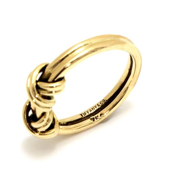 TIFFANY&Co.（ティファニー） 美品 ダブルシグネチャー リング K18YG