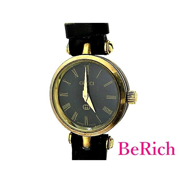 GUCCI（グッチ） レディース 腕時計 黒 ブラック 文字盤 SS レザー