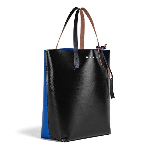 MARNI マルニ バイカラー PVC レザー ロゴ トートバッグ SHMQ0000A3