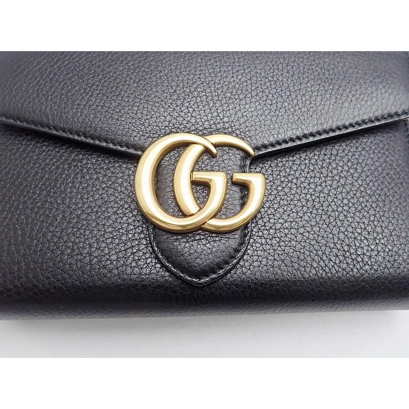 GUCCI（グッチ） GGマーモント チェーン ウォレット 401232 ブラック