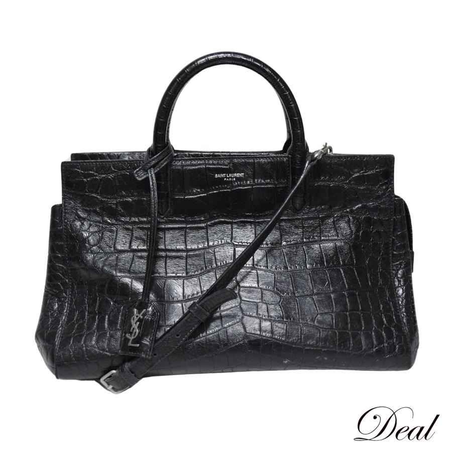 SAINT LAURENT サンローラン カバ リヴゴーシュ クロコ型押し 400413