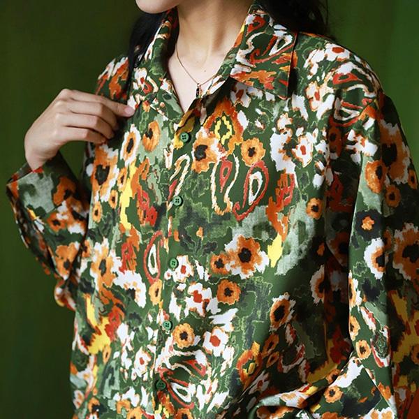 柄シャツ 花柄 小花柄 ペイズリー柄 フラワー ボタニカル 植物柄
