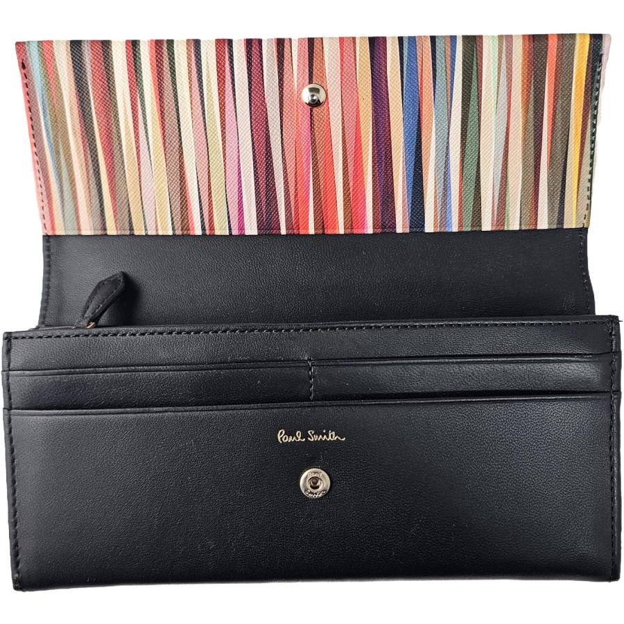 Paul Smith（ポール・スミス） 長財布 ブラック/マルチストライプ