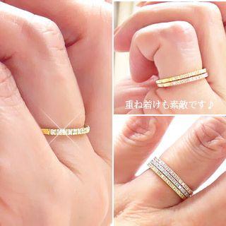 指輪 ダイヤモンド ハーフエタニティリング ダイヤ 0.1ct k10ゴールド