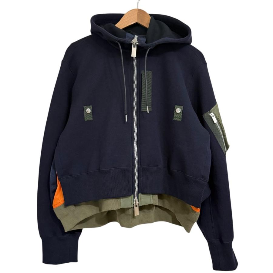 sacai（サカイ） 美品 AD2024 Sponge Sweat x Nylon Twill Hoodie