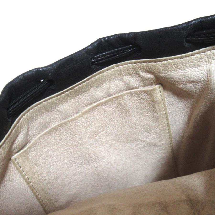 Aeta 良品 アエタ レザー 巾着 フリンジ ショルダーバッグ ブラック