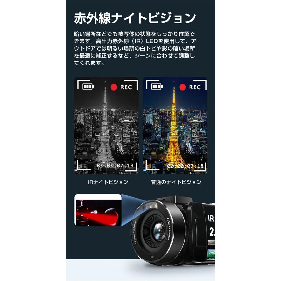 ビデオカメラ 2.7K 3600万画素 32GBカード付き Wifi機能 撮影 録画 DV