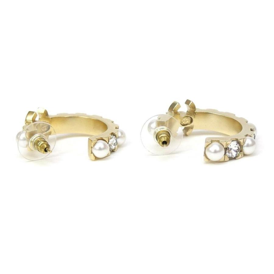 CHANEL（シャネル） フープピアス フェイクパール×ラインストーン 21K