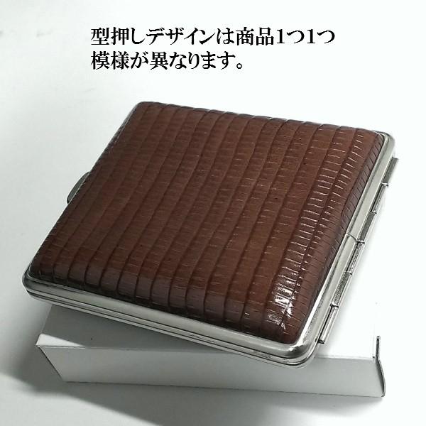 シガレットケース 本革トカゲ型押し リザード ドイツ製STOLL社 タバコ