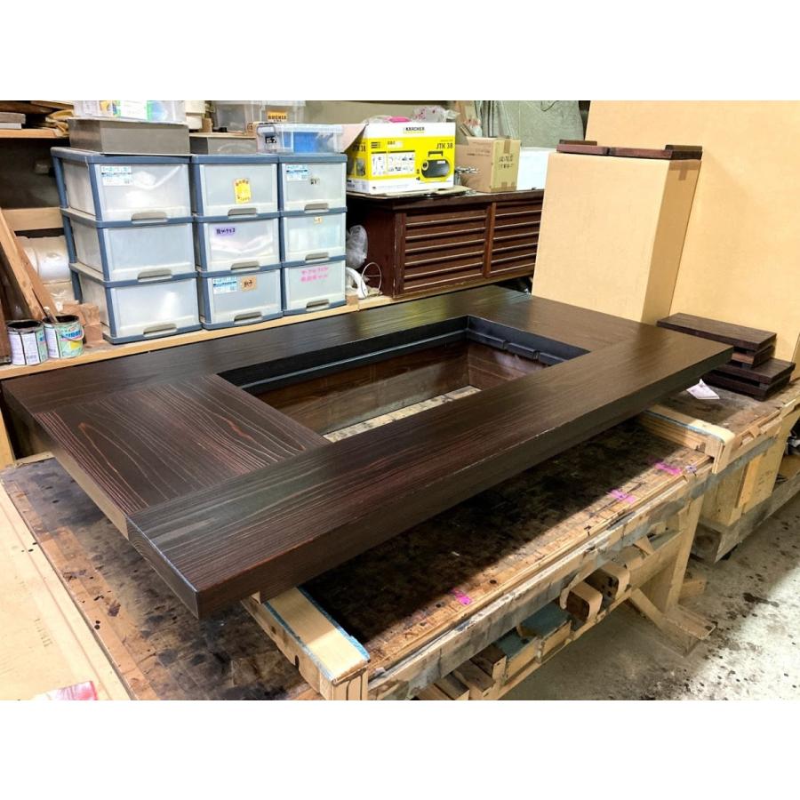 大型囲炉裏テーブル 1400x800x280mm 蓋付 座卓タイプ 無垢材 四国の杉