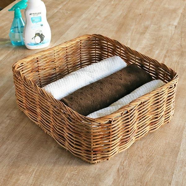 バスケット アラログ 収納 幅45×奥行40×高さ17cm ラタン 籐 かご
