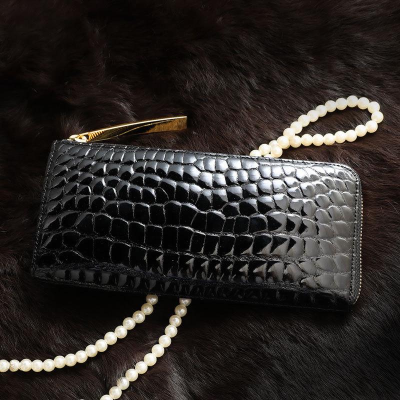 池田工芸】日本最大のクロコダイル専門店が贈るCrocodile L wallet