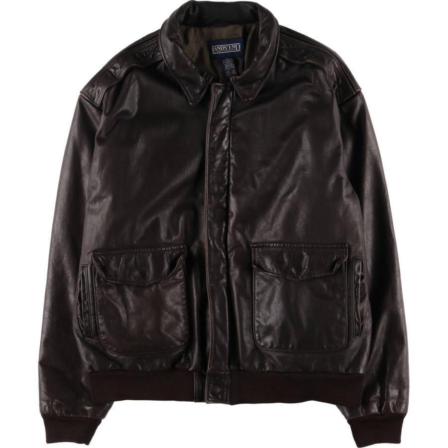 古着 90年代 ランズエンド LANDS' END A-2タイプ レザーフライト