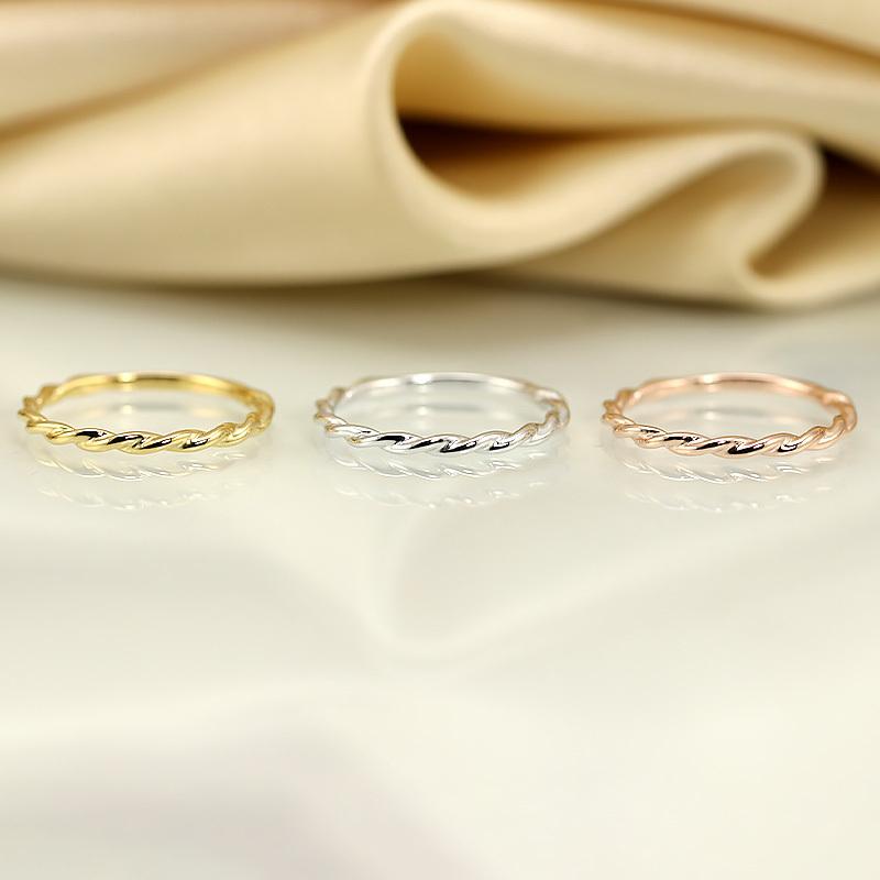 Jeweluce（ジュエルーチェ） K10 地金 リング Twist ツイストデザイン