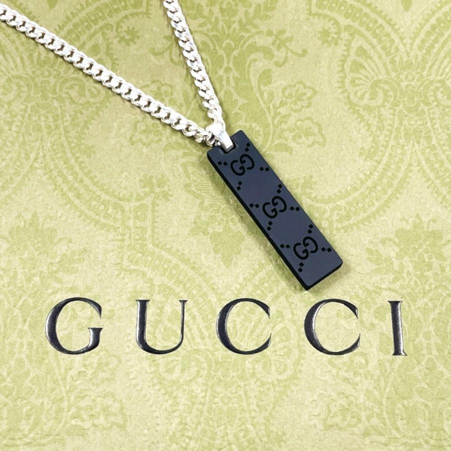 GUCCI（グッチ） ネックレス GGタグ チェーン シルバー925 ブラック