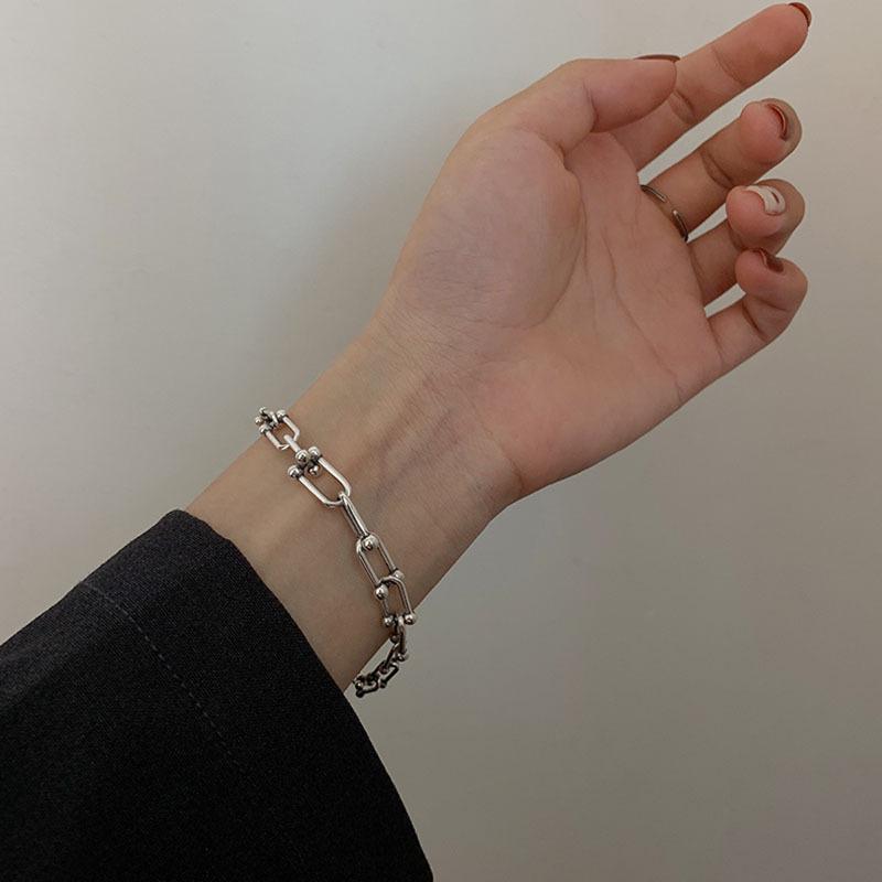 リンク チェーン ブレスレット シルバー925 刻印入 アレルギー対応
