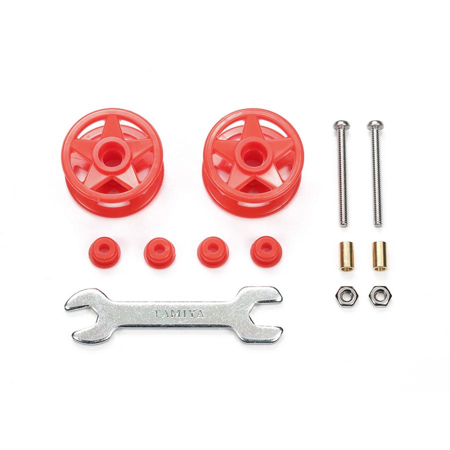 ミニ四駆 95697 2段低摩擦プラローラー (19-19mm) レッド (ミニ四