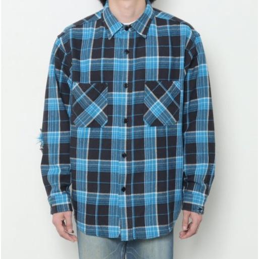 UNUSED アンユーズド 22AW 日本製 Damaged check shirt シルクコットン