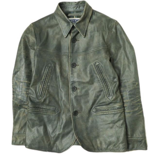 RRL ダブルアールエル INDIGO LEATHER CAR COAT インディゴレザーカー