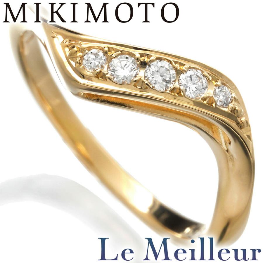 MIKIMOTO（ミキモト） V字デザインリング 指輪 ダイヤモンド K18 10号