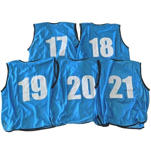新品】ビブス20枚セット大人サイズ 背番号1～20 ブルー 新品