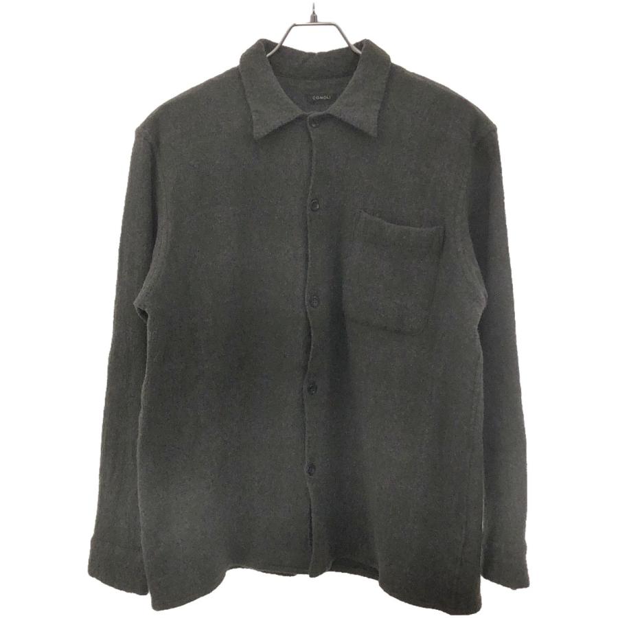COMOLI（コモリ） 20AW ウールカシミヤチェックオープンカラーシャツ