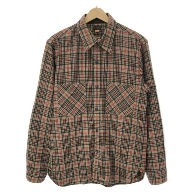 At Last & Co アットラスト ウールチェックシャツ グレー系