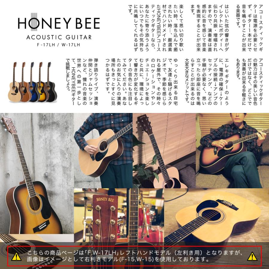 アコースティックギター 左利き用 HONEY BEE W-17LH / F-17LH