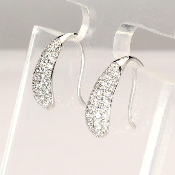 ダイヤモンド ピアス フックピアス ダイヤモンドピアス k18 ホワイト