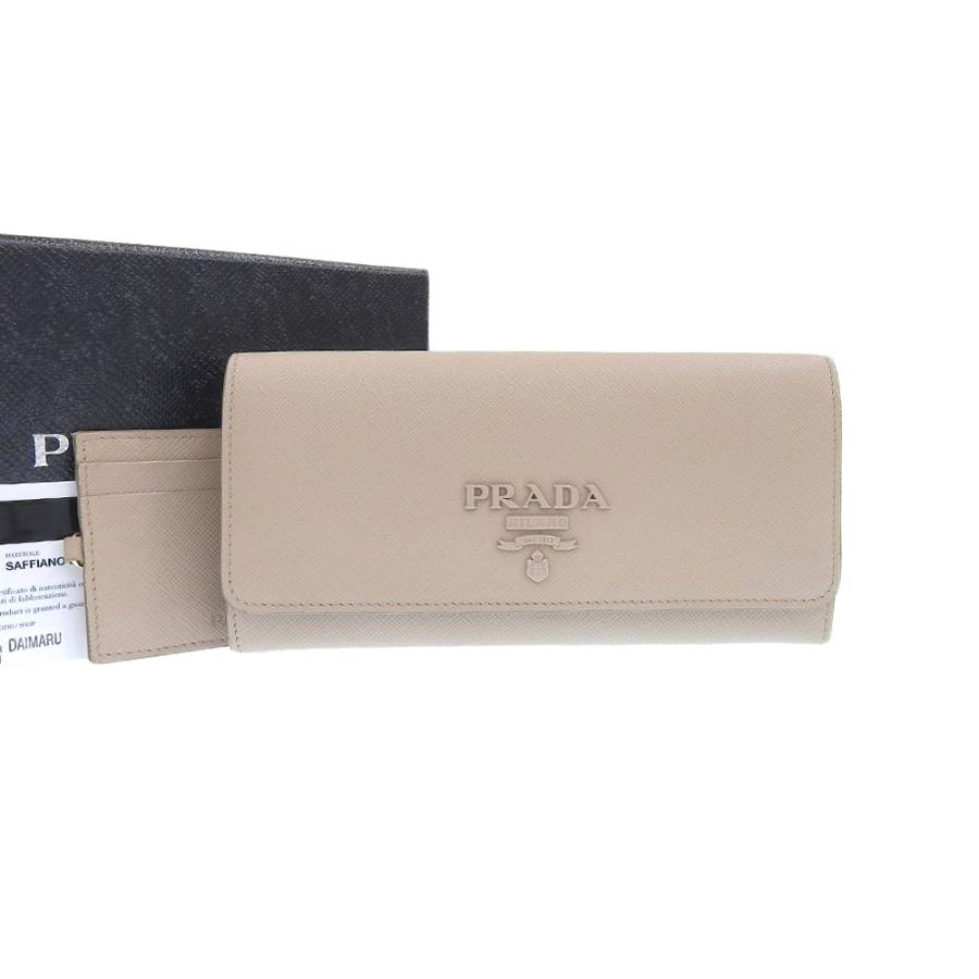 PRADA（プラダ） ホック付長財布 1MH132 ロゴ 財布 サフィアーノレザー