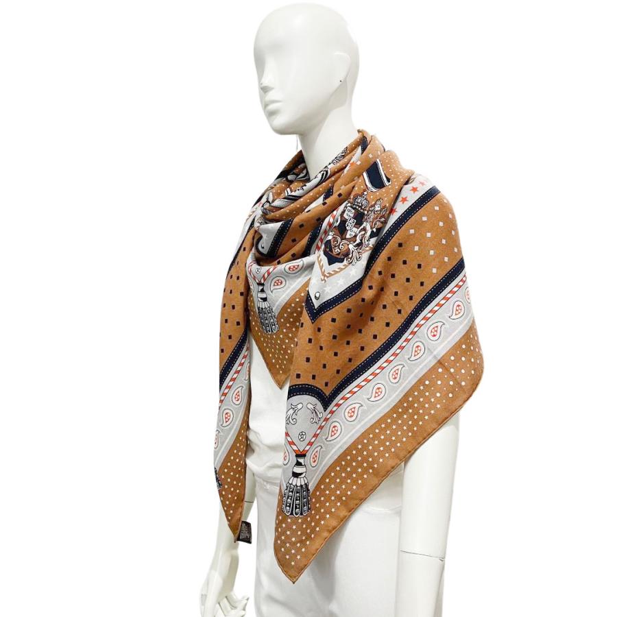 HERMES（エルメス） ショール カレジェアン140 カシシル 『宮廷の馬具