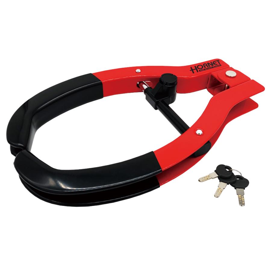 HORNETタイヤロック LT-51R ディンプルキー採用 3本 防犯ステッカー2