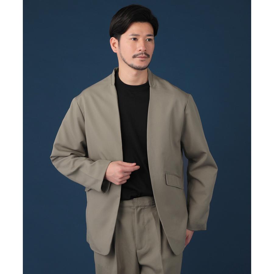 セットアップ メンズ 冬 上下セット ノーカラージャケット テーパード
