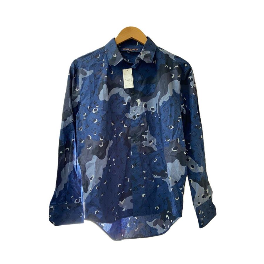LOUIS VUITTON◇長袖シャツ/L/コットン/NVY/総柄/RM201M TKJ HIS07W