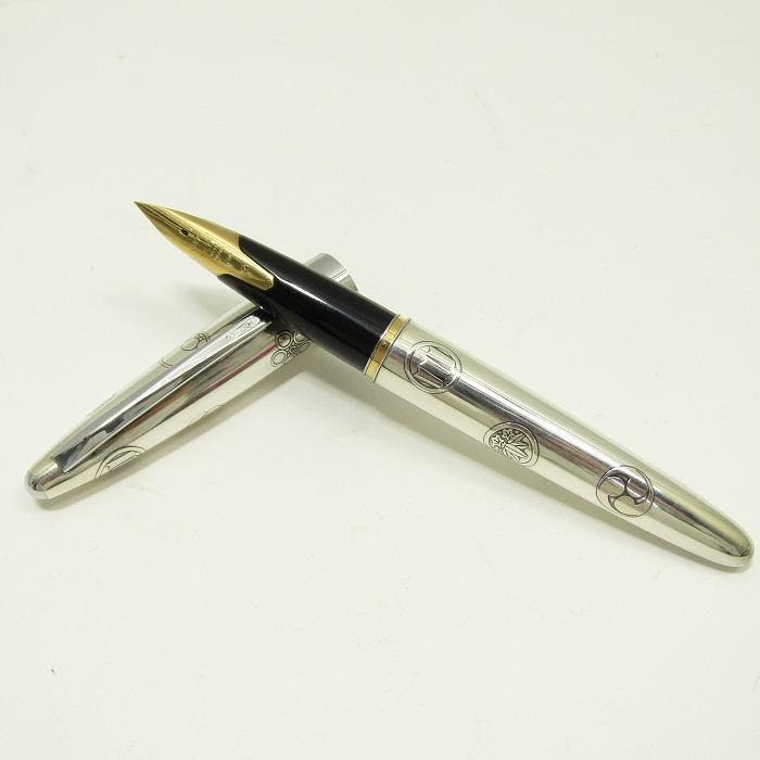 PILOT パイロット 万年筆 家紋柄 STERLING SILVER シルバーカラー ペン