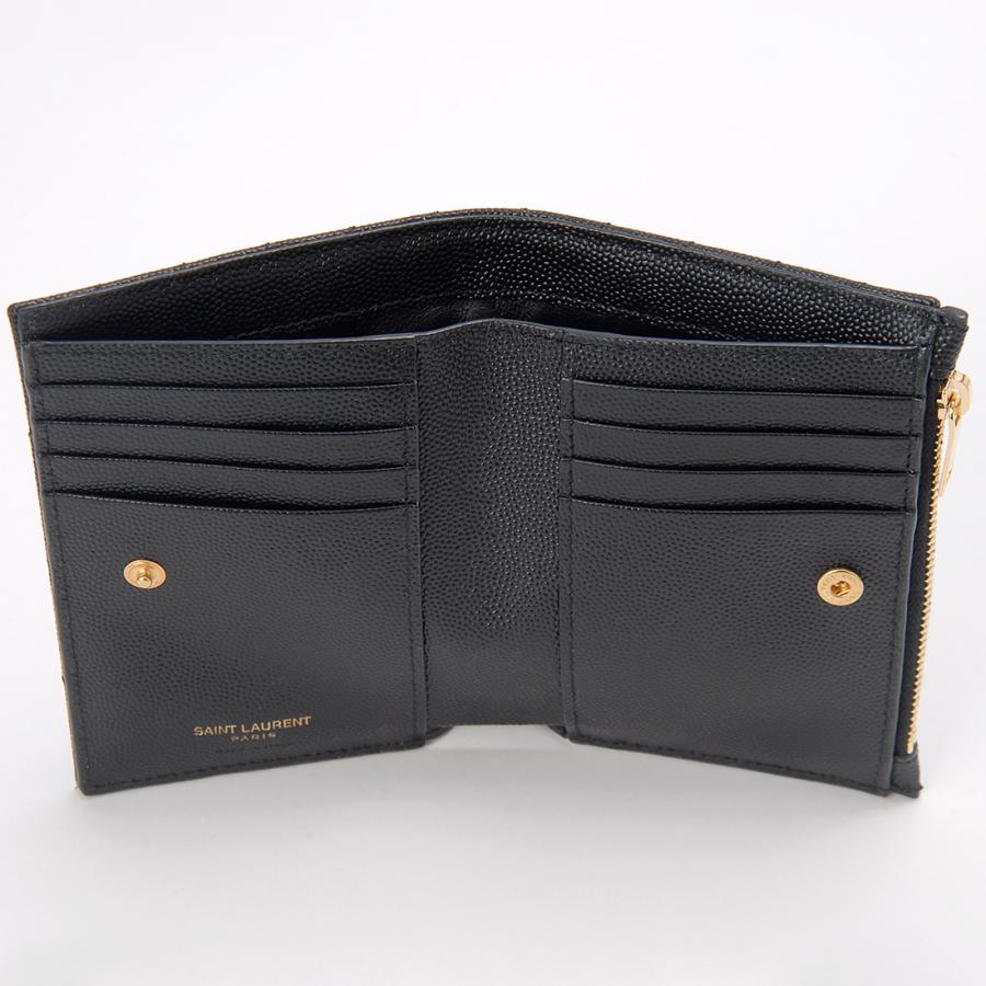 SAINT LAURENT サンローラン 二つ折り財布 レディース ブラック 668287