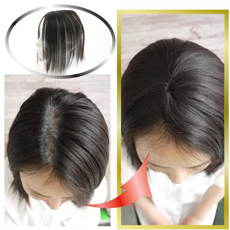 ウィッグ 部分ウィッグ 白髪隠し 送料無料 分け目用ヘアピース トップ