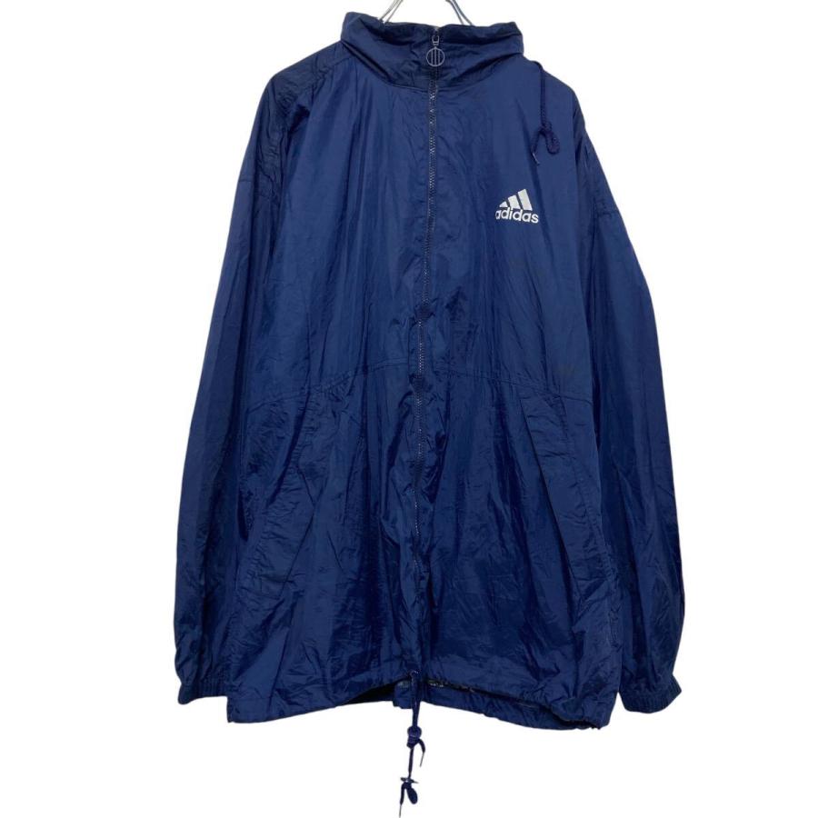 adidas ジップアップ ナイロン ジャケット アディダス L ネイビー