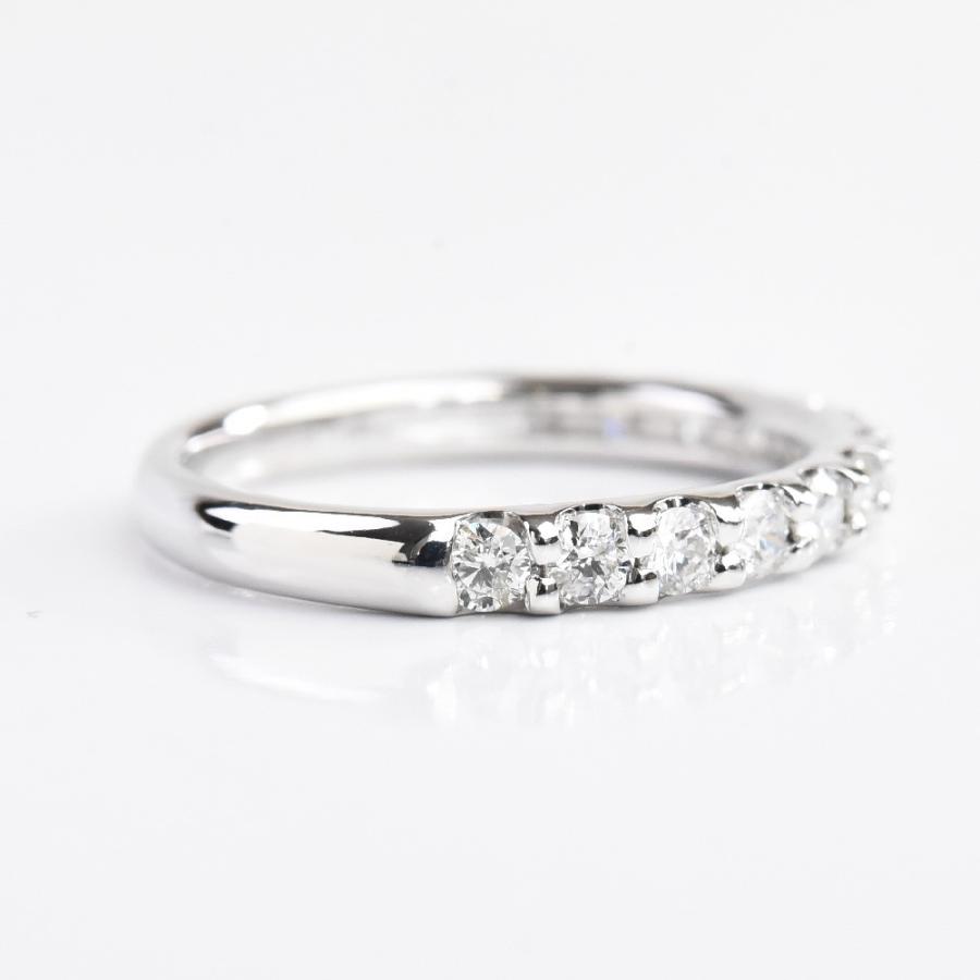 ダイヤモンド 天然石 ハーフエタニティ リング 0.5ct K18 プラチナ