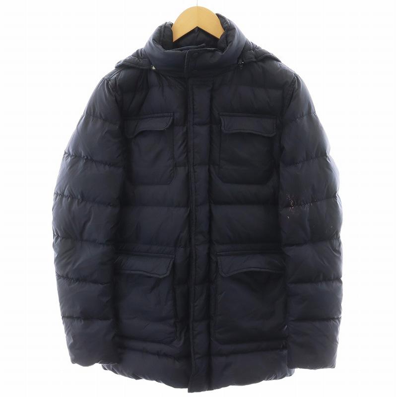 ヘルノ HERNO ダウンジャケット フード ナイロン アウター 44 紺