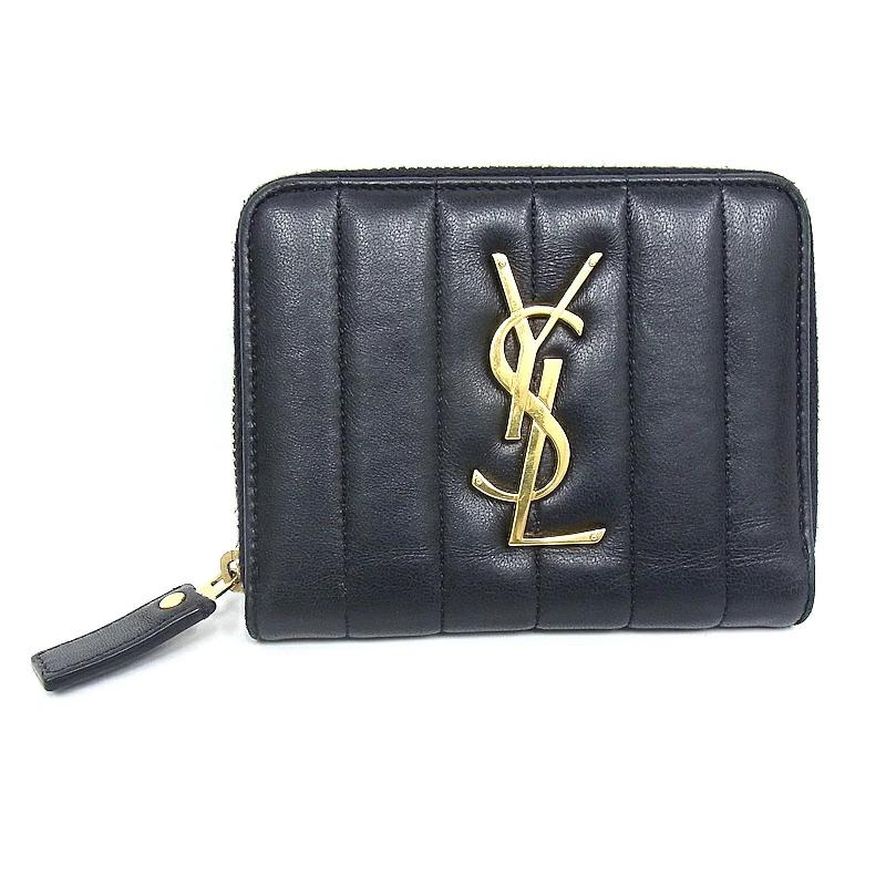SAINT LAURENT サンローラン YSL ミニラウンドファスナー財布 レザー