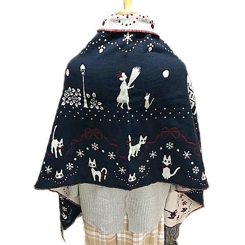 ジブリグッズ 魔女の宅急便 ボタン付きストール 雪の降る街