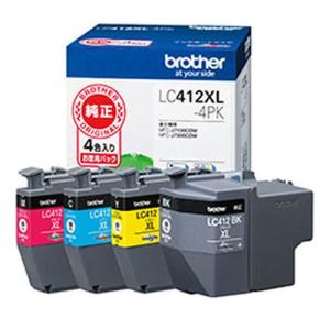 ブラザー LC412XL-4PK 純正 大容量インクカートリッジ 4色パック