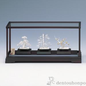 銀製 盆栽 松竹梅 3号・28g ( 木札名入れ有料 高級 コレクション 美術