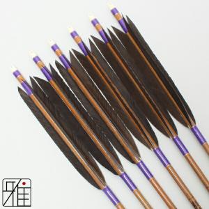 弓道 イーストン カーボン矢 黒尾羽 8023|6本組|矧糸:紫系|翠山弓具店